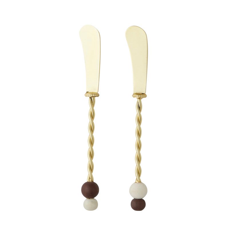 Assemble Bedi Set of 2 Stainless Steel/Resin Spreaders Cocoa