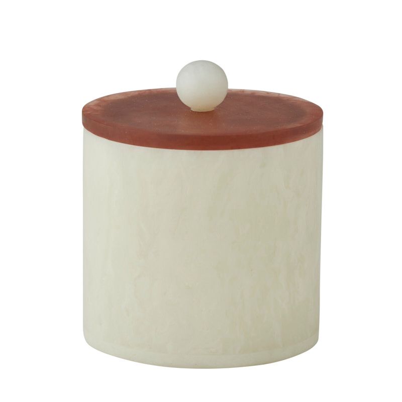 Assemble Bedi Resin Canister 10x10cm Ivory