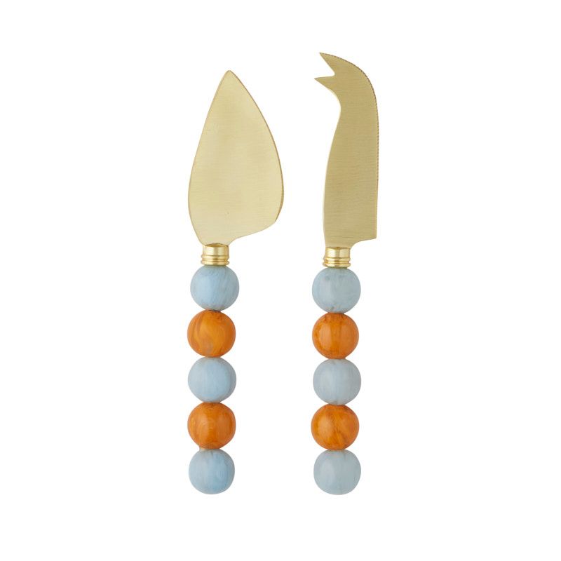 Assemble Devi Set of 2 Stainless Steel/Resin Knives Sky/Org