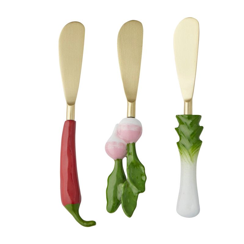 Assemble Harvest Stainless Steel/Enamel Spreaders 3 Assorted