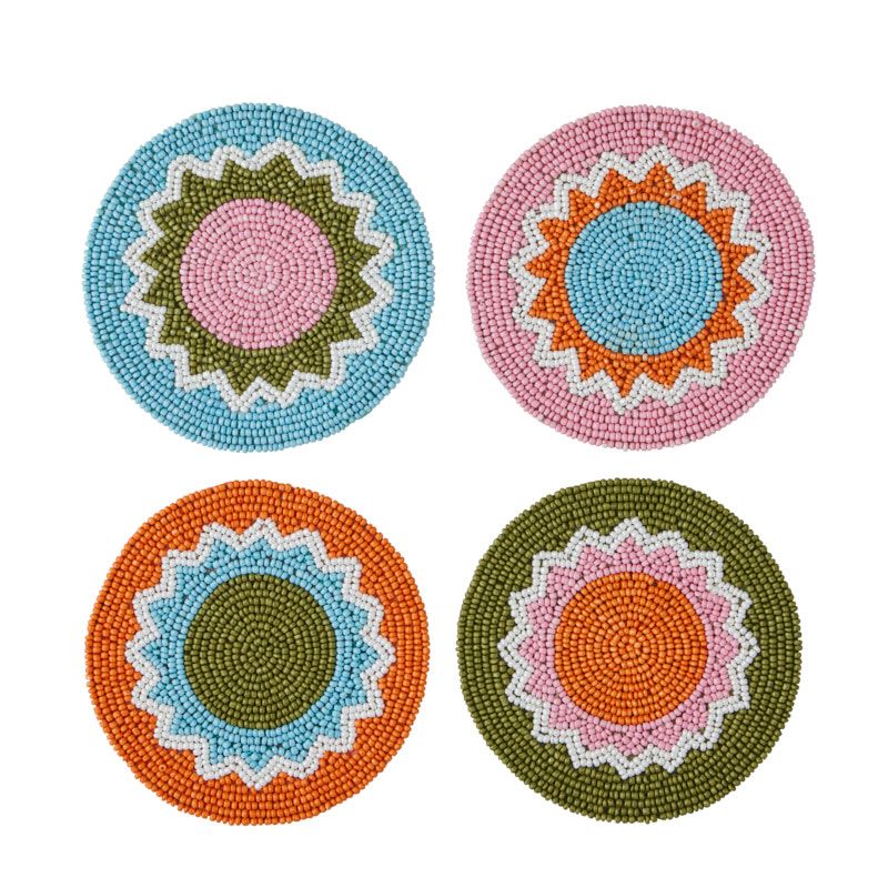 Coast To Coast Freda Set of 4 Beaded Coaster Multi