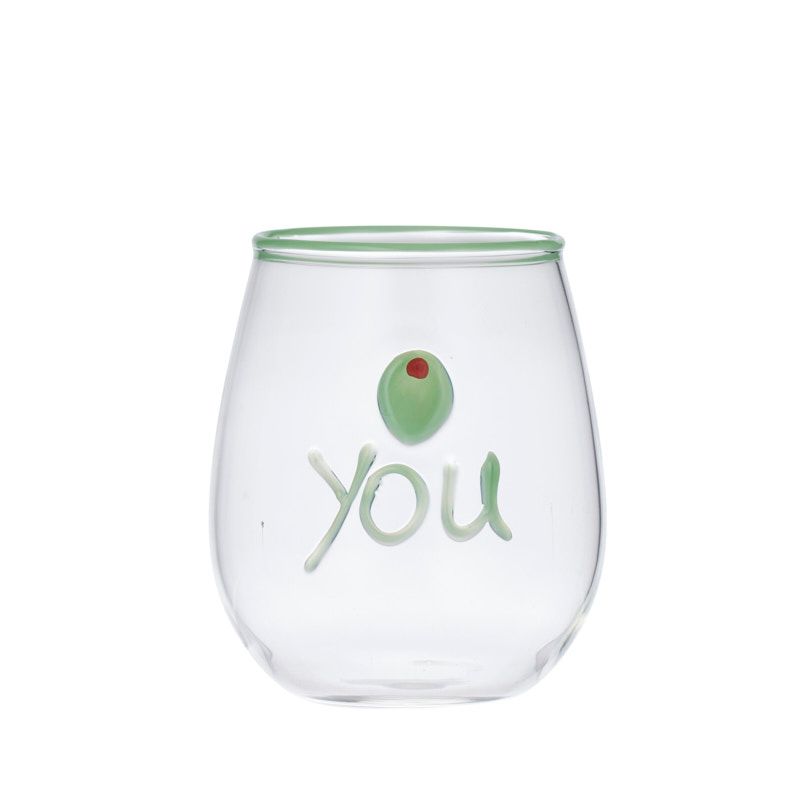 Assemble Olive You Glass Tumbler Green