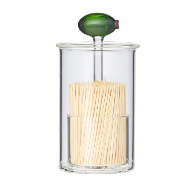 Assemble Olive Glass Toothpick Holder