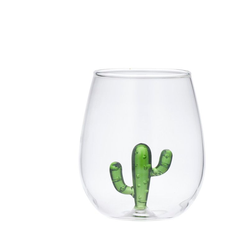 Assemble Cactus Glass Tumbler Green