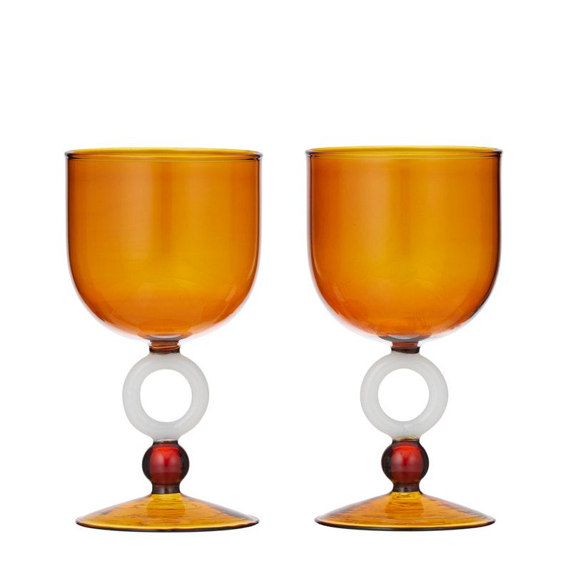 Assemble Tybalt Set of 2 Wine Glass Amber
