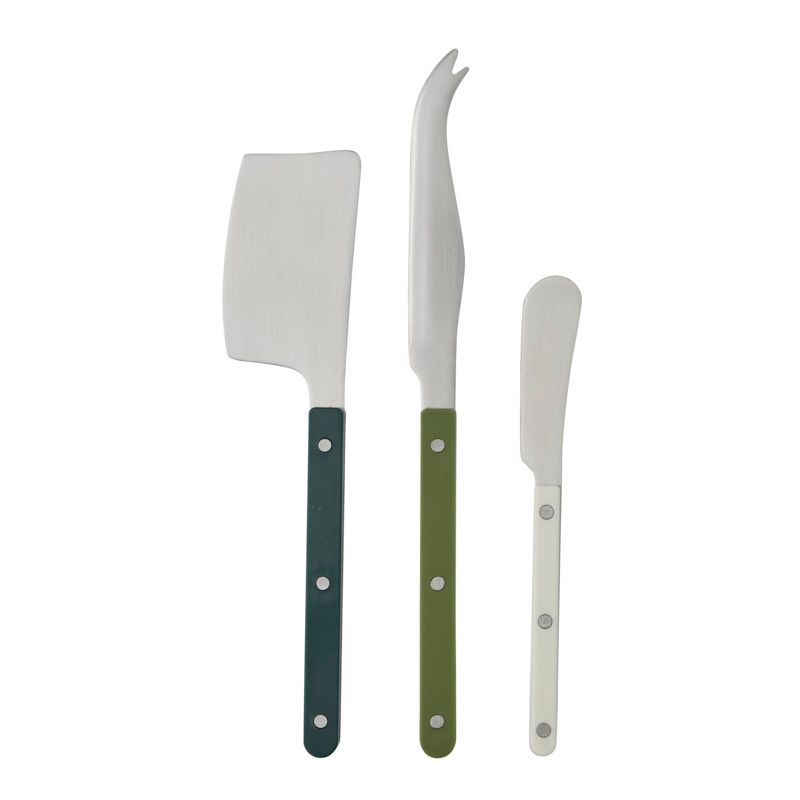 Assemble Remy 3pc Stainless Steel Cheese Knife Set Green