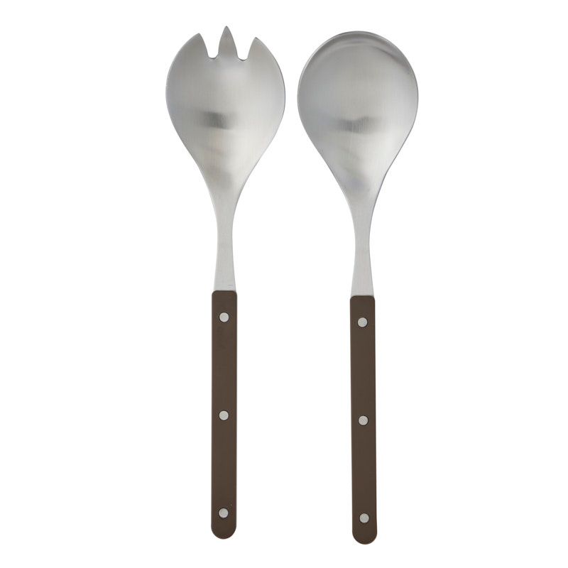 Assemble Remy Set of 2 Stainless Steel Salad Server Cocoa
