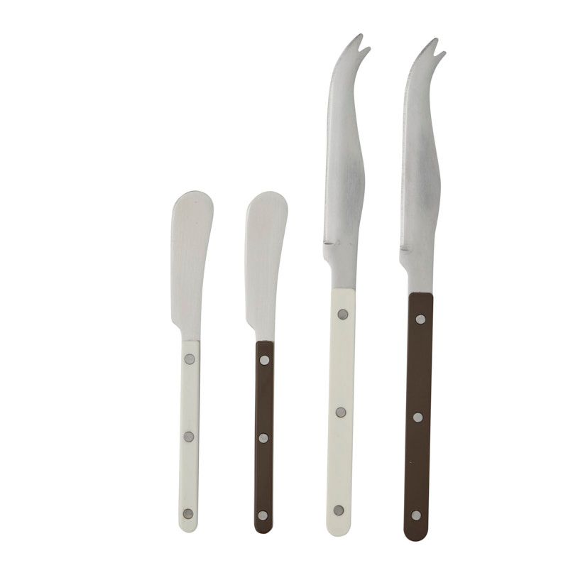 Assemble Remy 4pc Stainless Steel Cheese Knife Set Cocoa