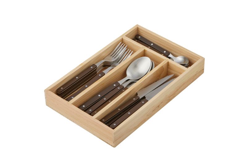 Assemble Remy 24pc Stainless Steel Cutlery Cocoa