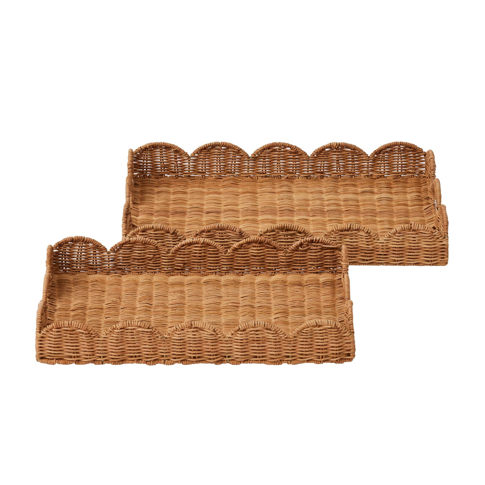 Coast To Coast Pettine Set of 2 Rattan Rectangle Trays
