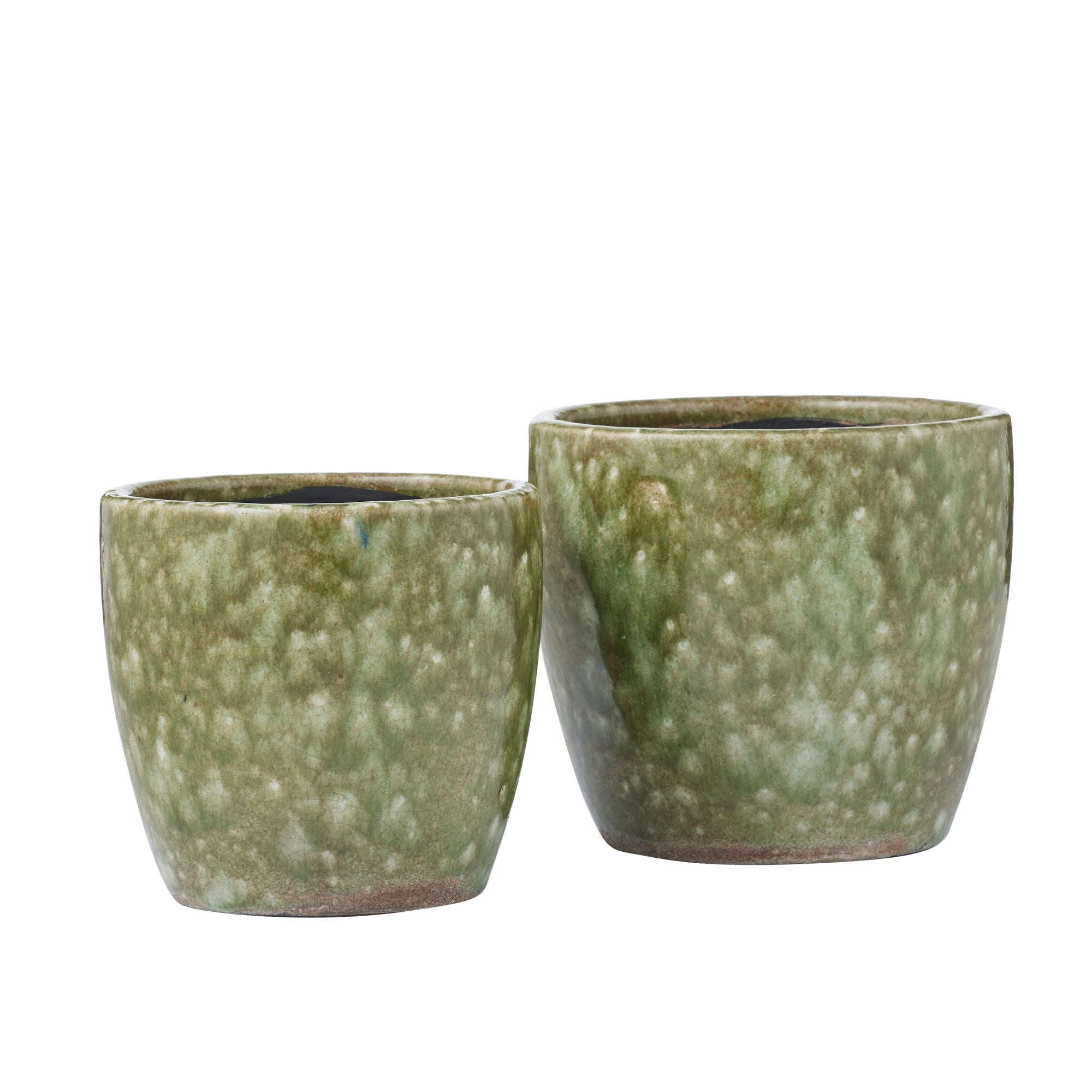 Life Botanic Smyth Set of 2 Ceramic Pots Olive