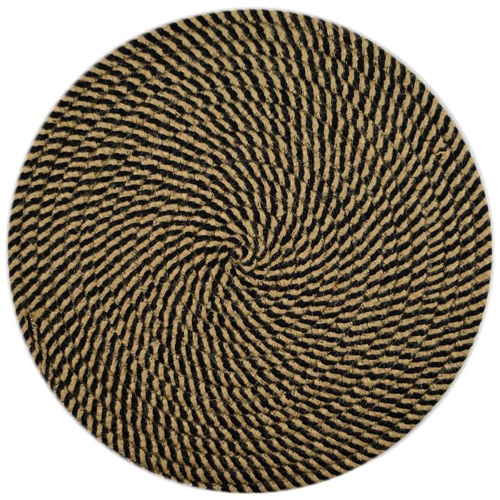 Assemble Demi Cotton Round Placemat Brown/Bk