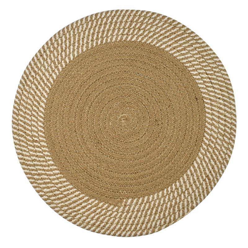 Assemble Demi Cotton Round Placemat Natural/Ivy