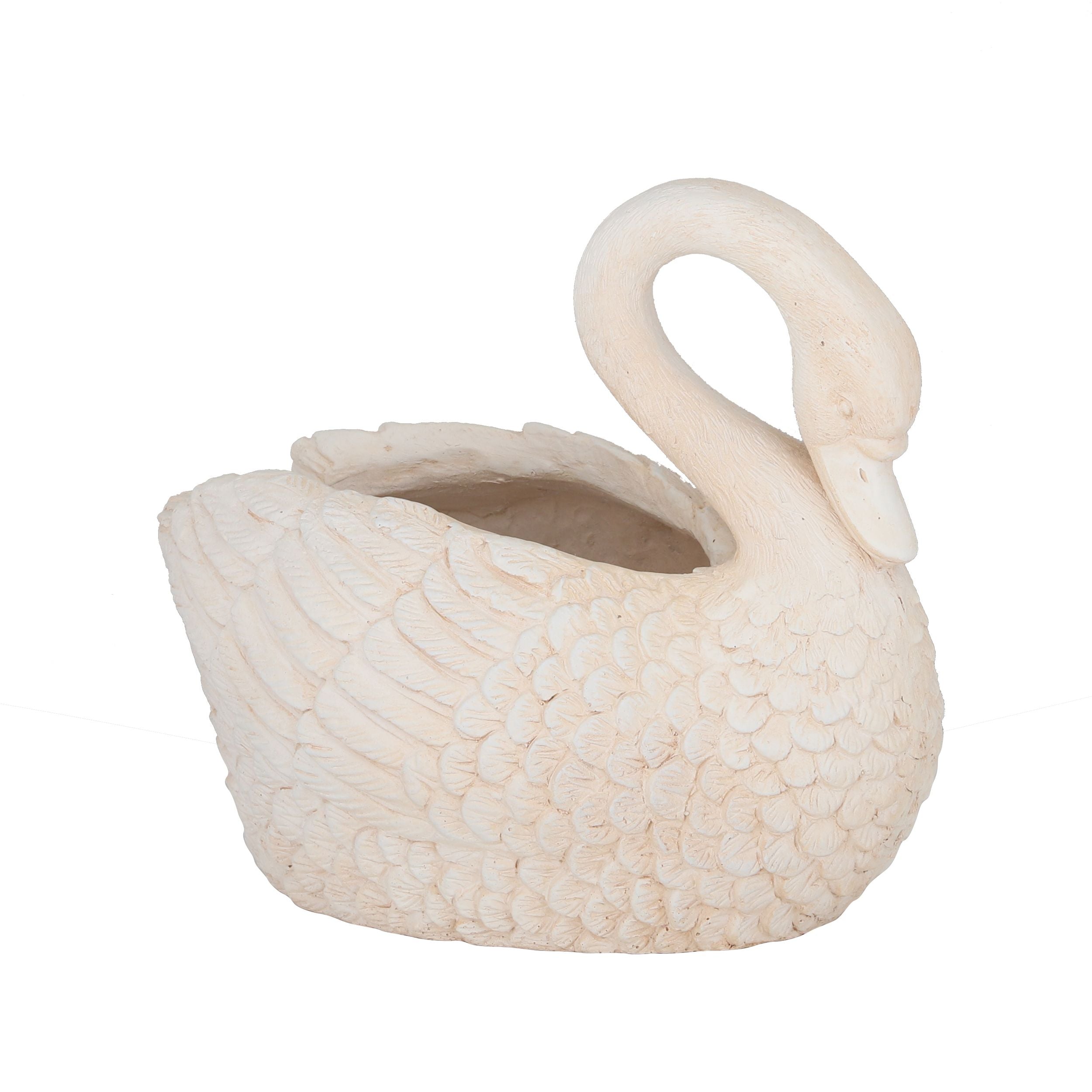 Life Botanic Sally Swan Composite Pot White