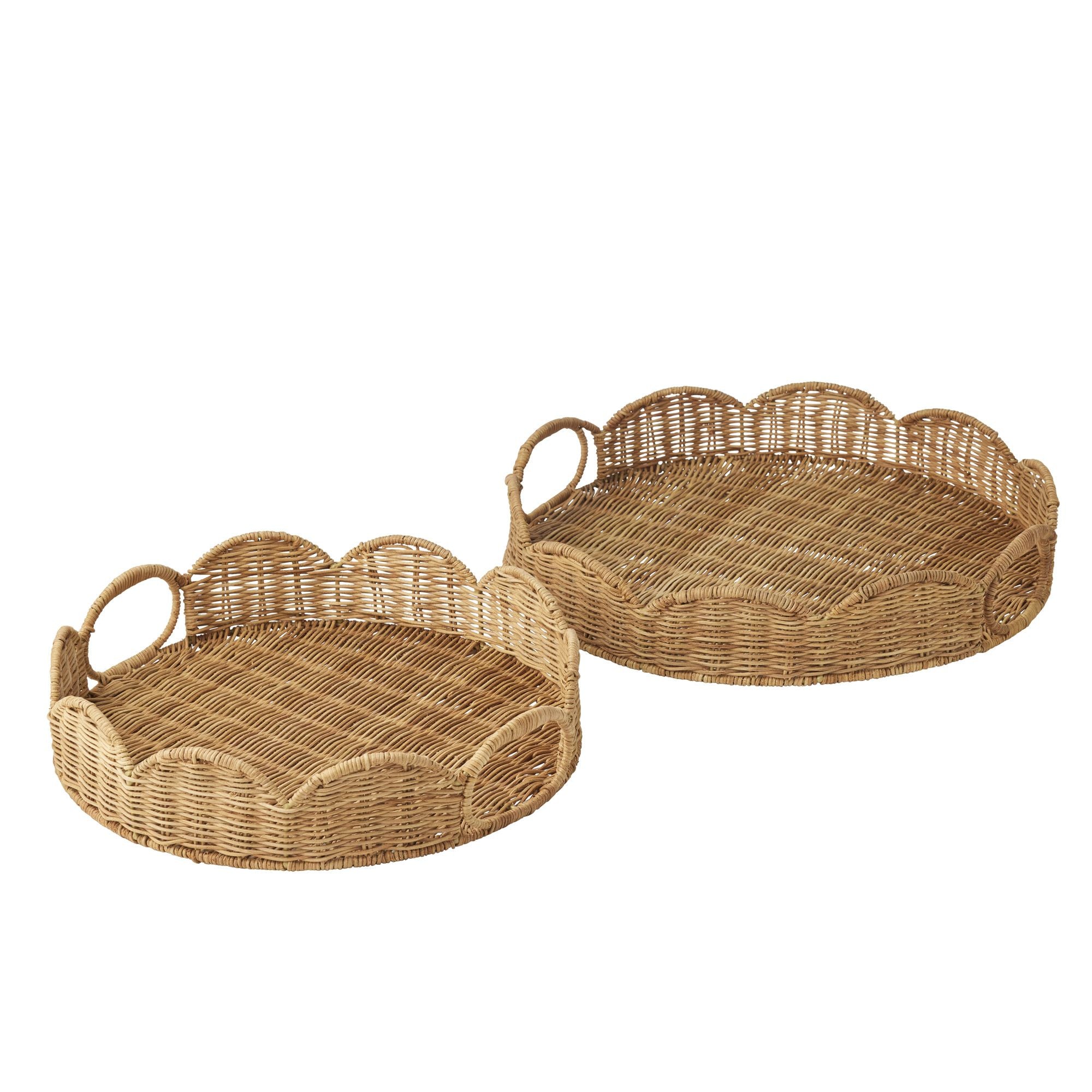 Coast To Coast Pettine Set of 2 Rattan Trays Natural