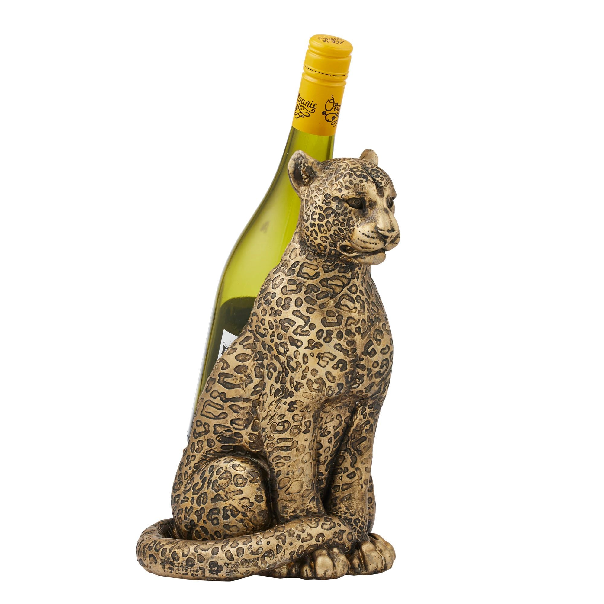 Coast To Coast Leo Leopard Bottle Holder Gold
