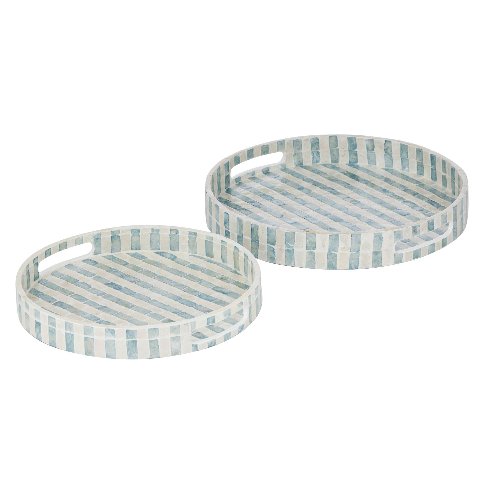 Coast To Coast Bari Set of 2 Inlay Trays Blue/White