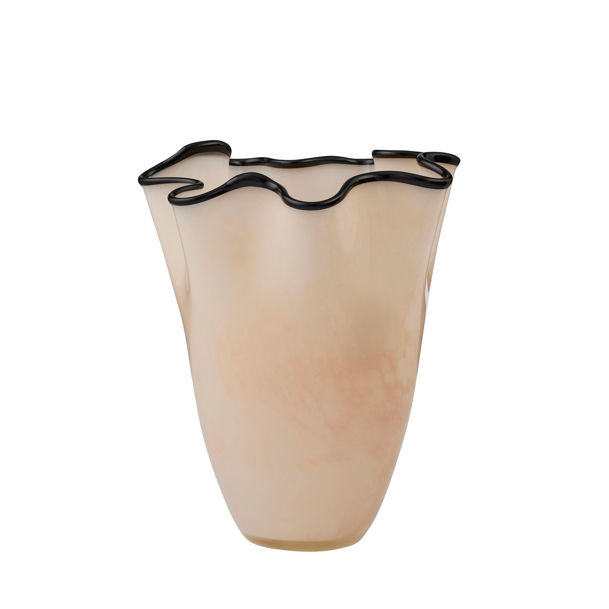 Coast To Coast Jarvis Glass Vase 21x24.5cm Ivory/Black