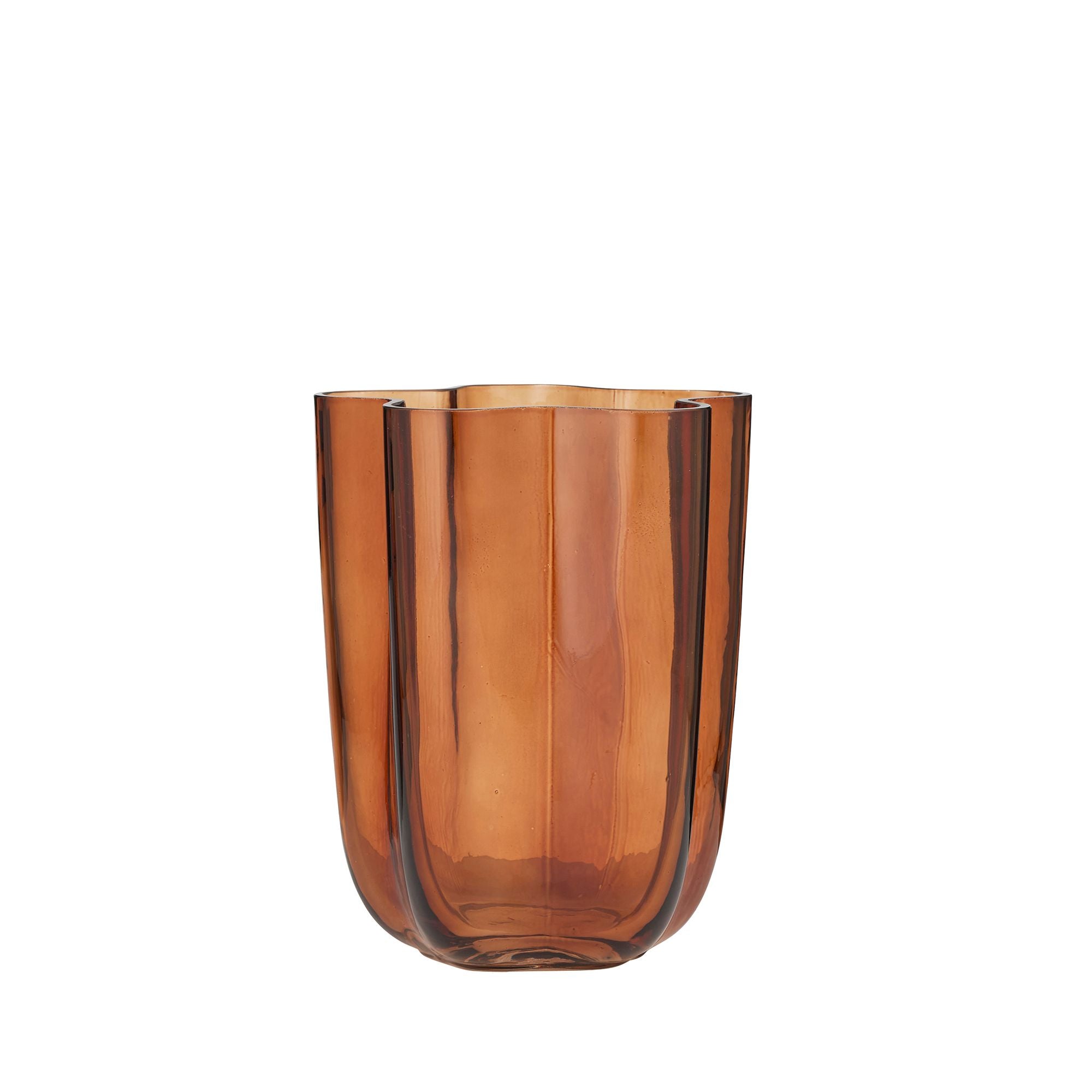 Coast To Coast Miranda Glass Vase 15x20cm Cocoa