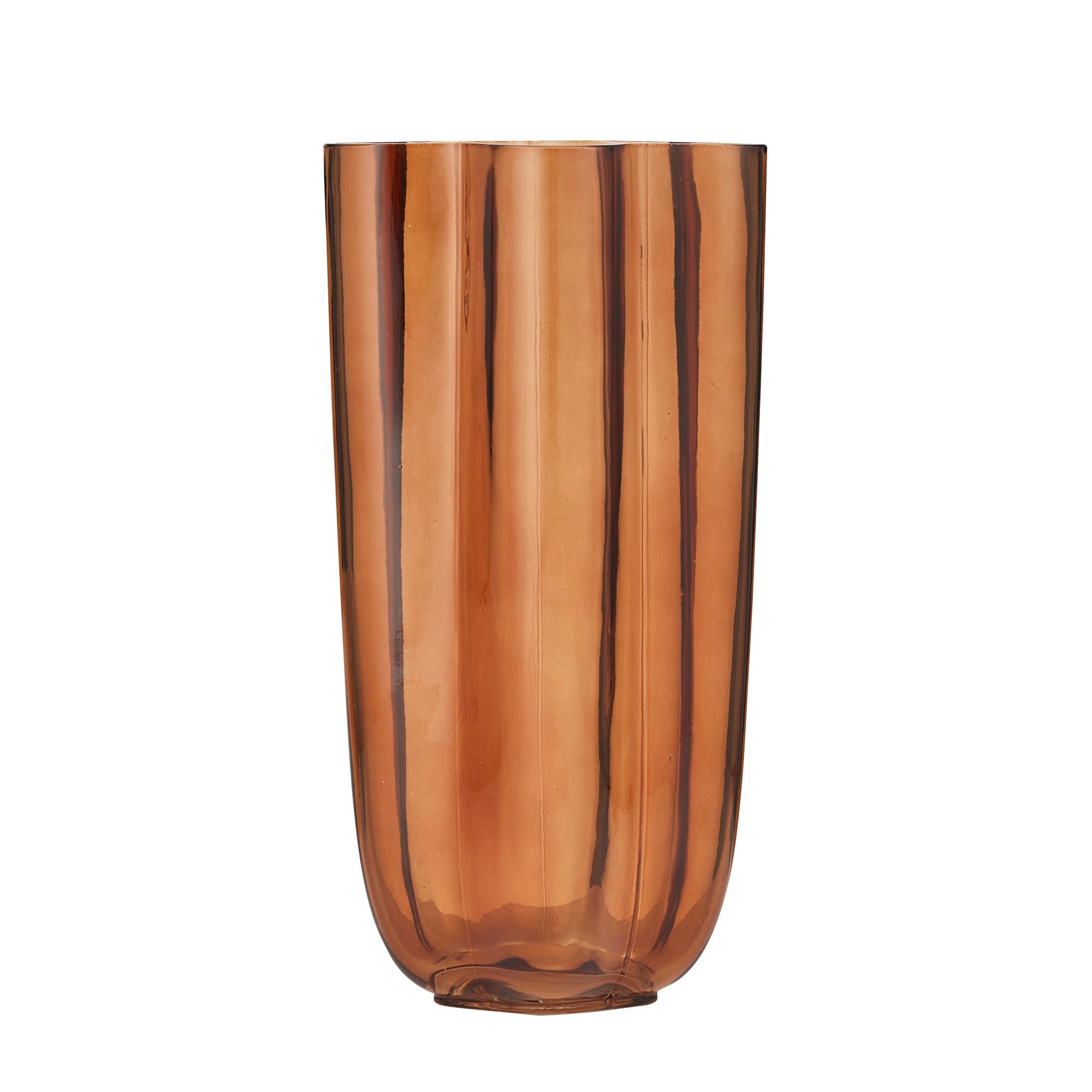 Coast To Coast Miranda Glass Vase 15x31cm Cocoa