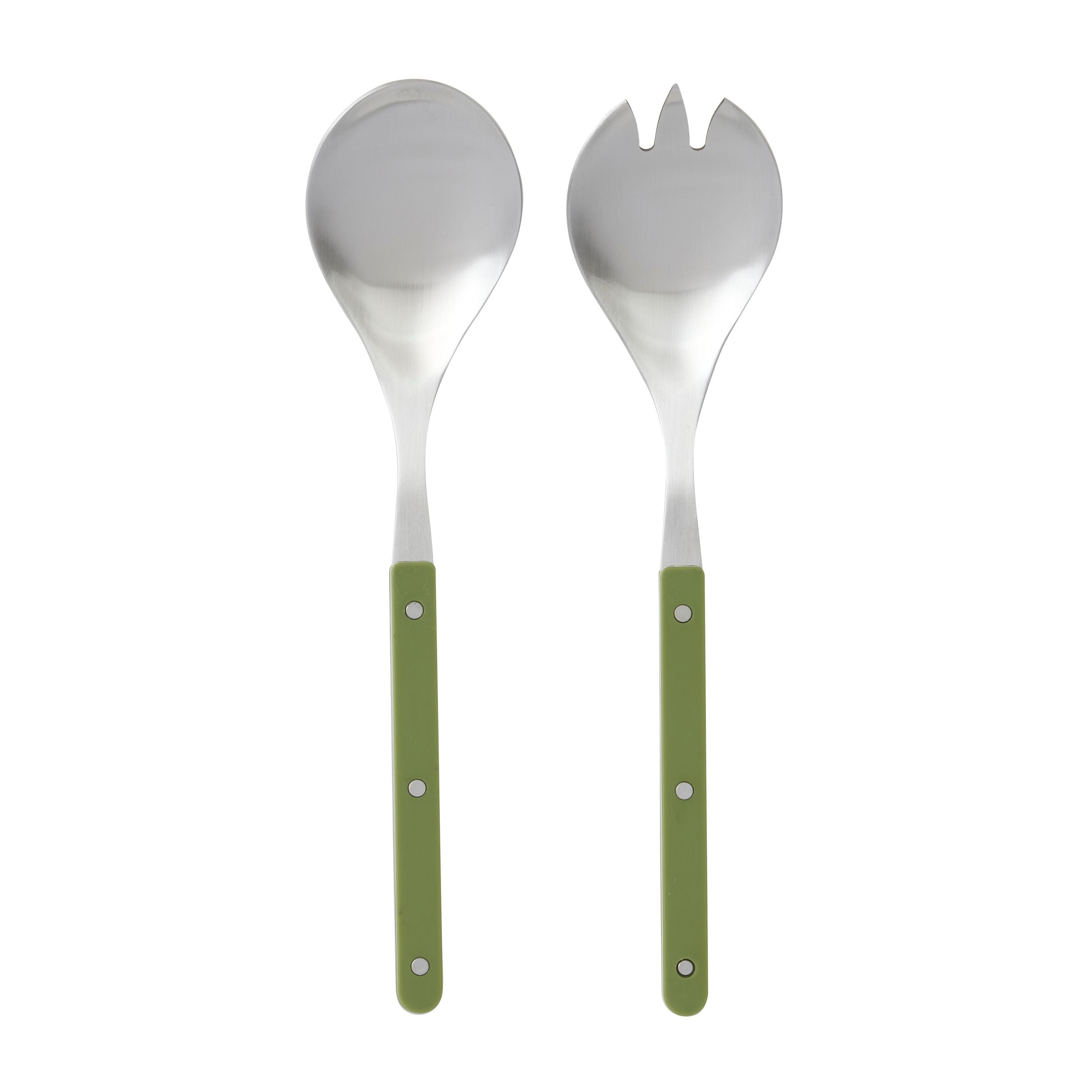 Assemble Remy Set of 2 Stainless Steel Salad Server Olive