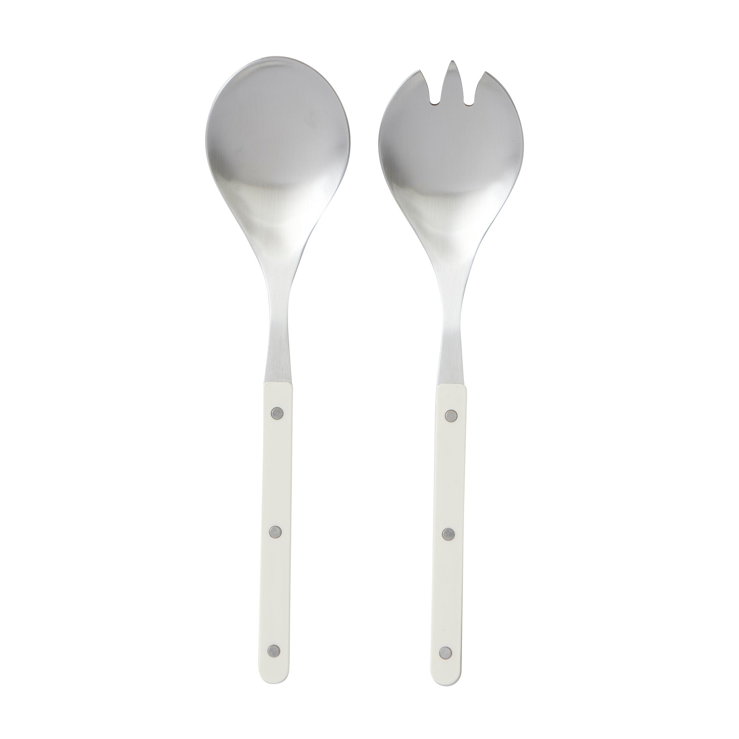 Assemble Remy Set of 2 Stainless Steel Salad Server Ivory