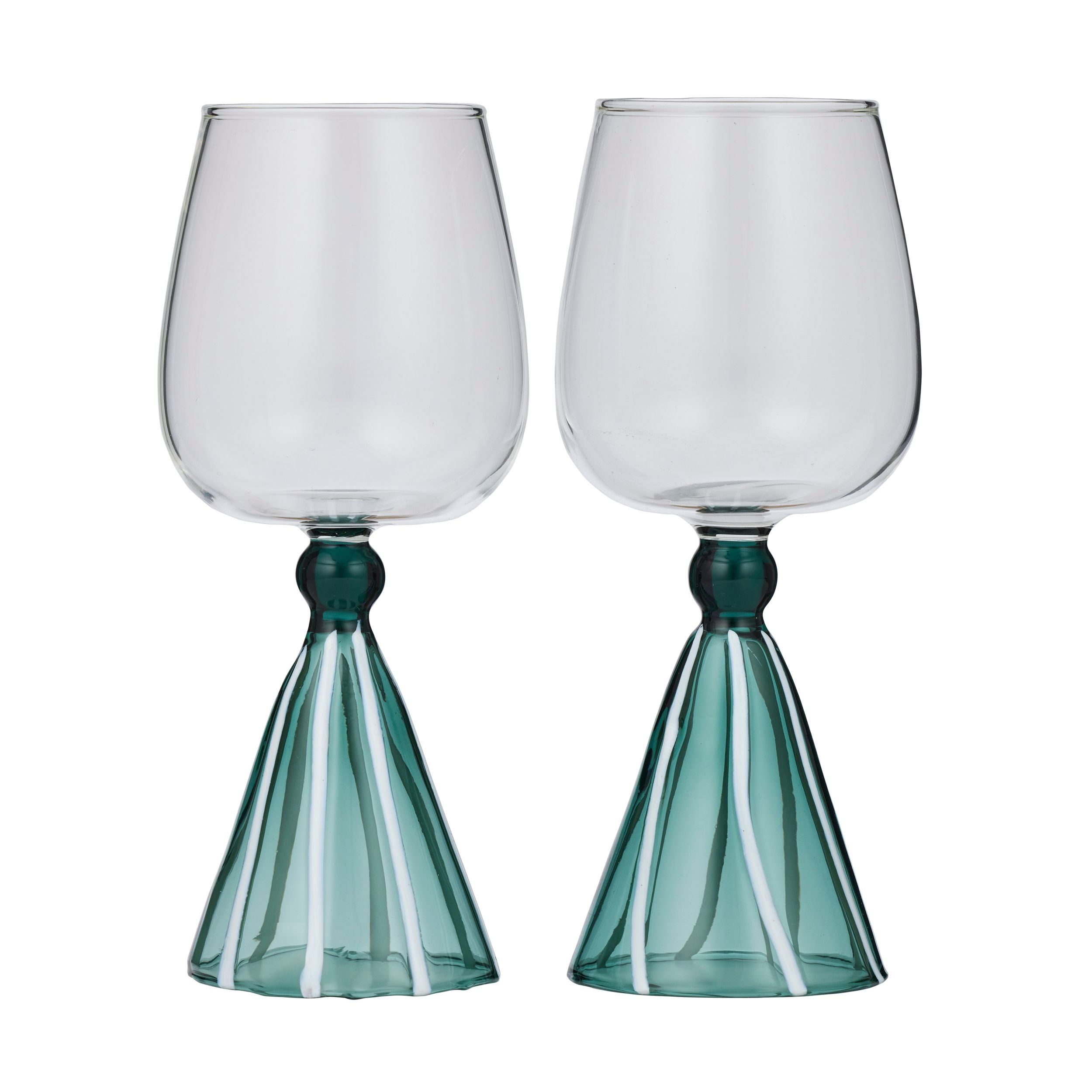 Assemble Ragni Set of 2 Wine Glasses Teal