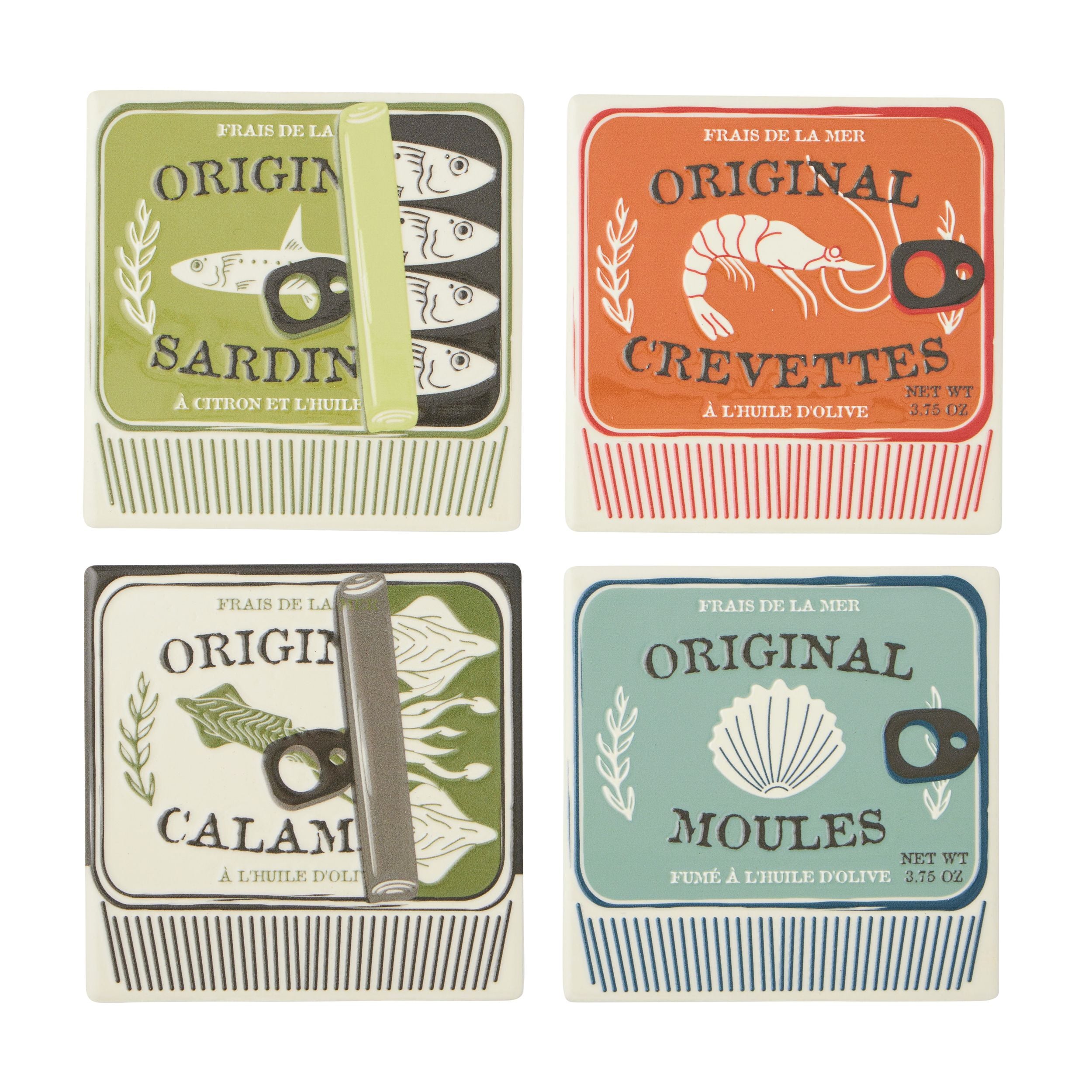 Assemble Lisbon Set of 4 Ceramic Coasters Multi