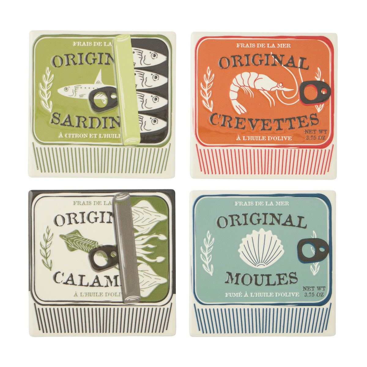 Assemble Lisbon Set of 4 Ceramic Coasters Multi