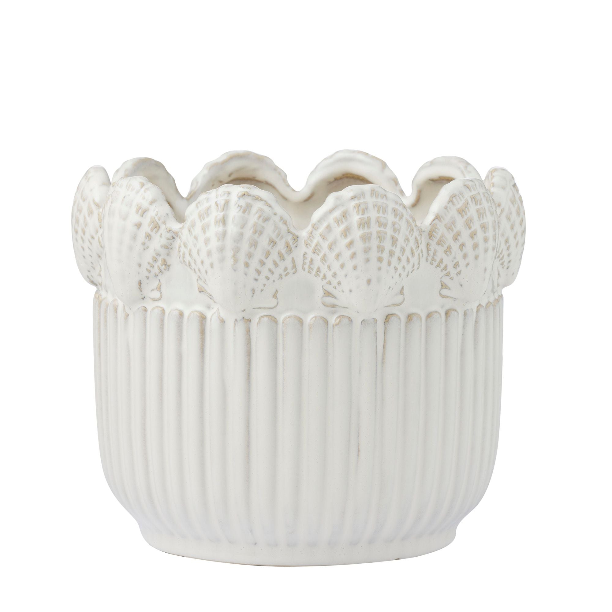 Coast To Coast Coquillage Ceramic Pot Ivory