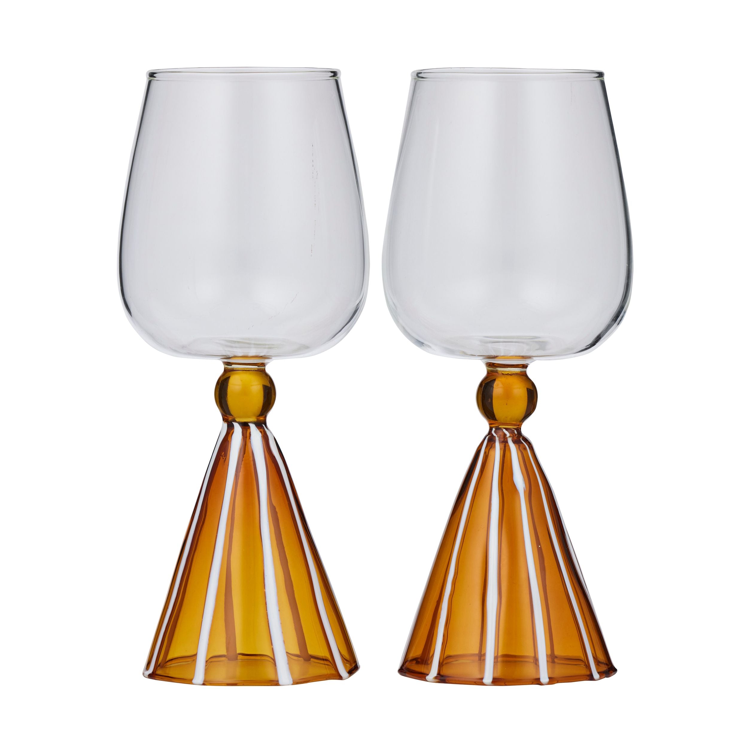 Assemble Ragni Set of 2 Wine Glasses Amber