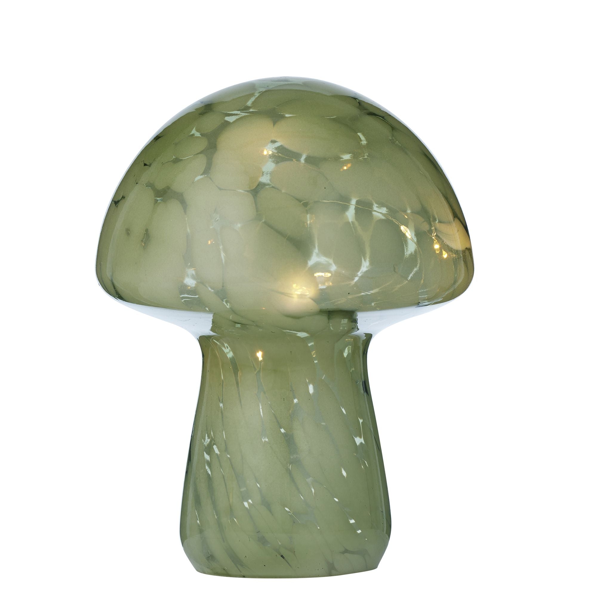 Coast To Coast Mushroom Glass LED Lamp 17x21cm Green