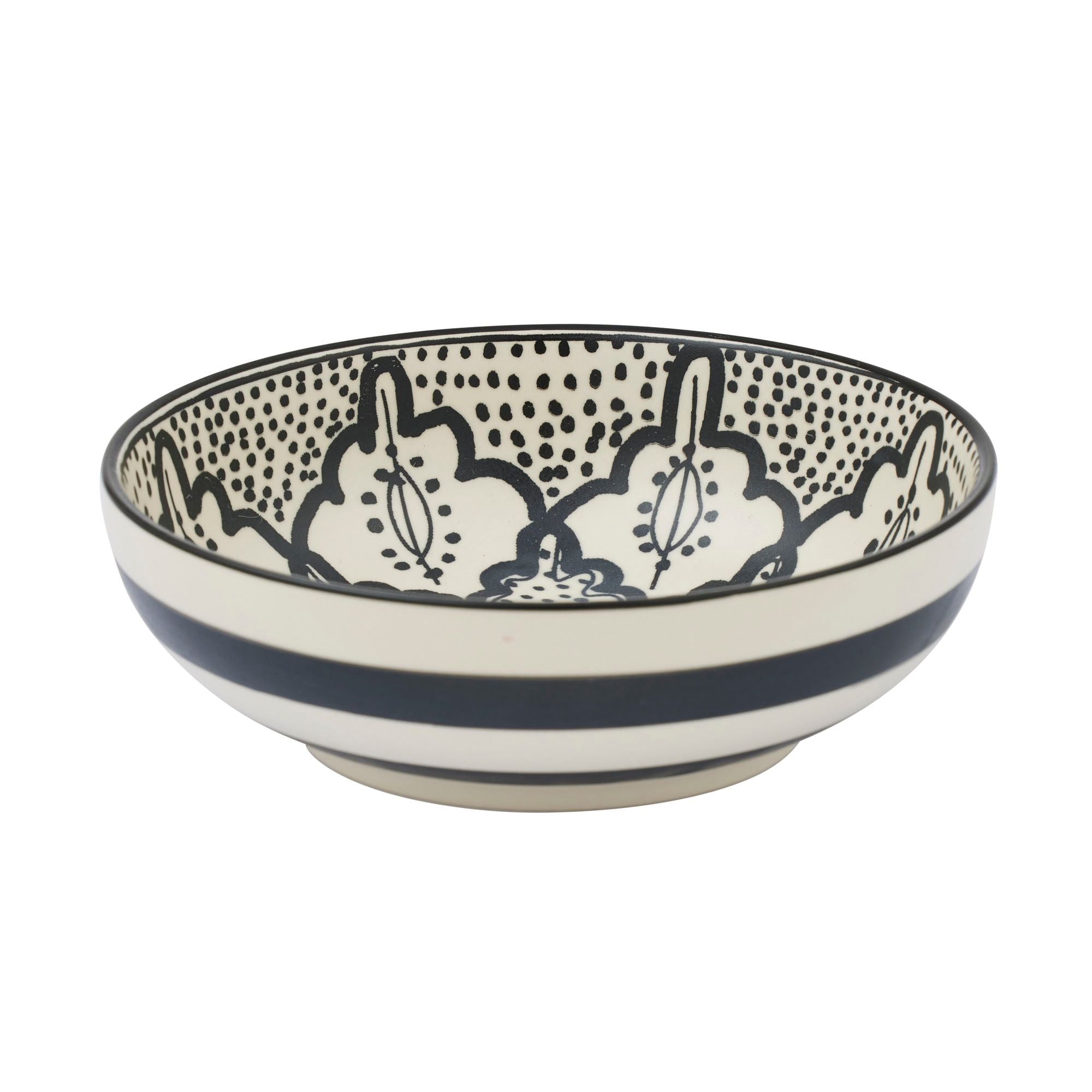 Assemble Aleah Ceramic Bowl 14x4.5cm Black/White