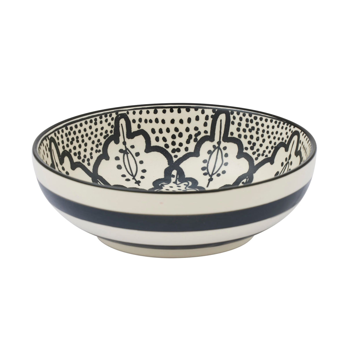 Assemble Aleah Ceramic Bowl 14x4.5cm Black/White