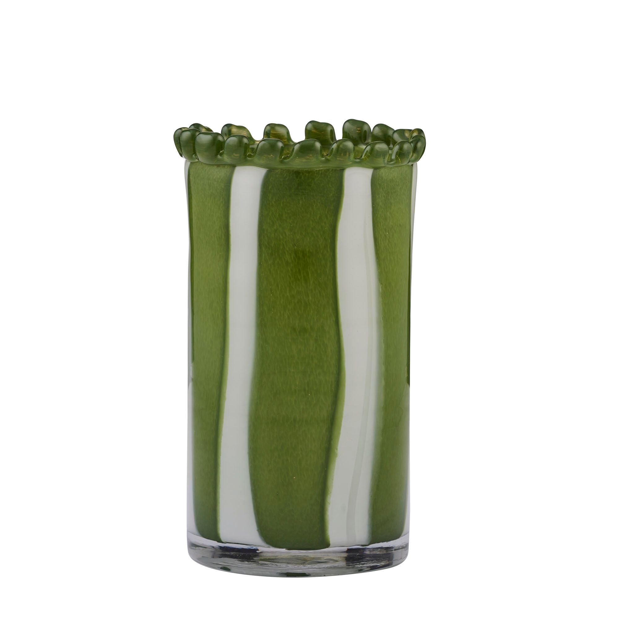 Coast To Coast Pettine Glass Vase 12.5x23.5cm Green