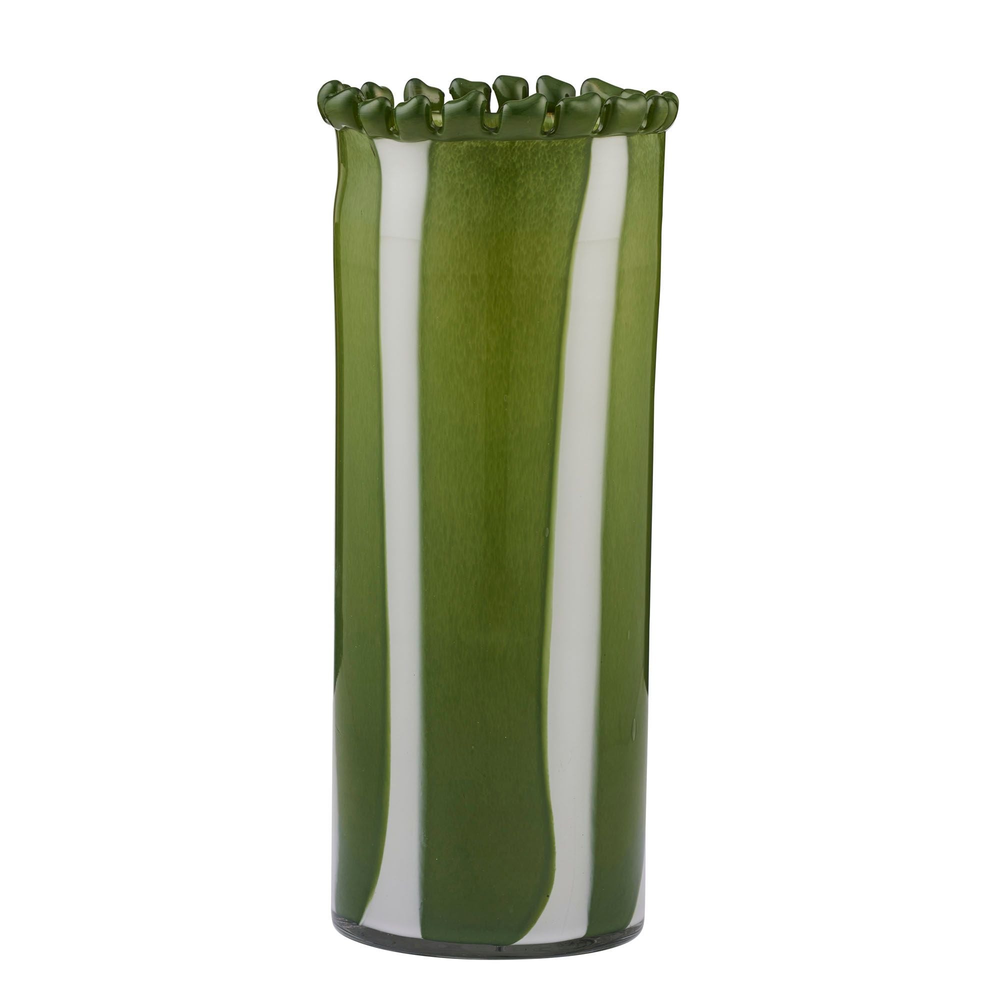 Coast To Coast Pettine Glass Vase 13.5x35cm Green