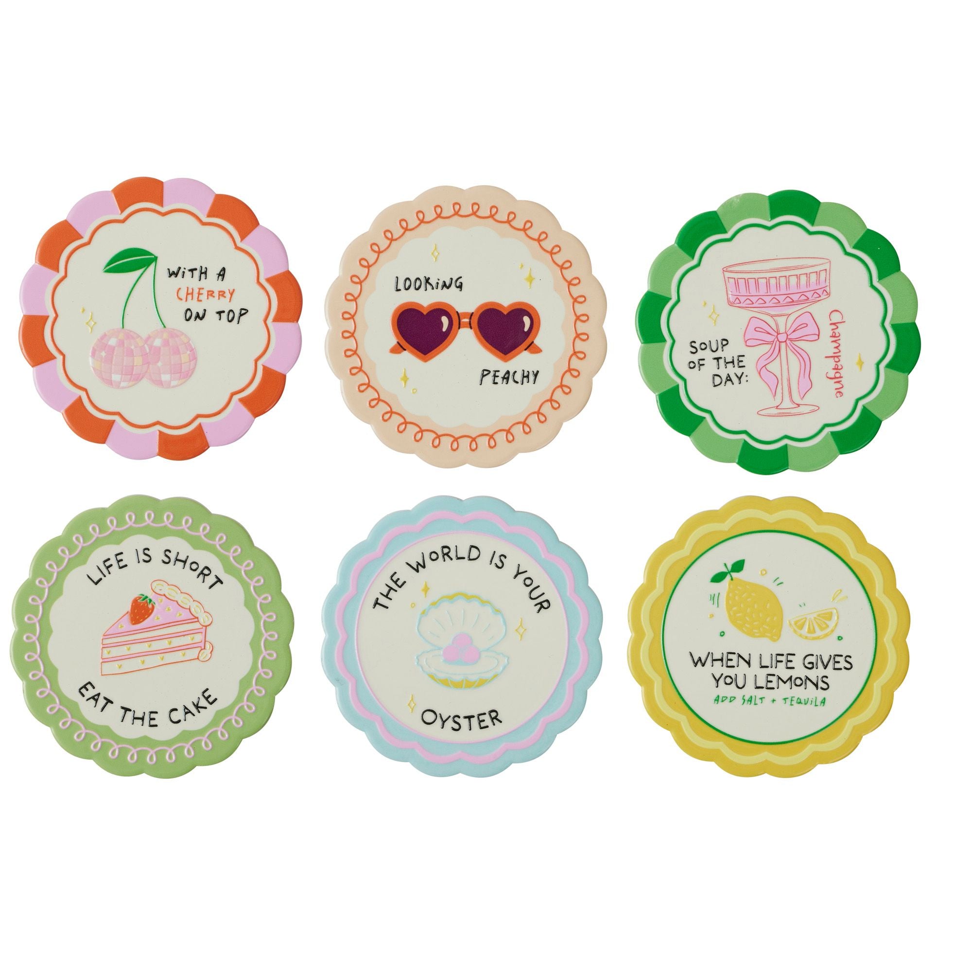 Assemble Proverb Ceramic Coaster 6 Assorted
