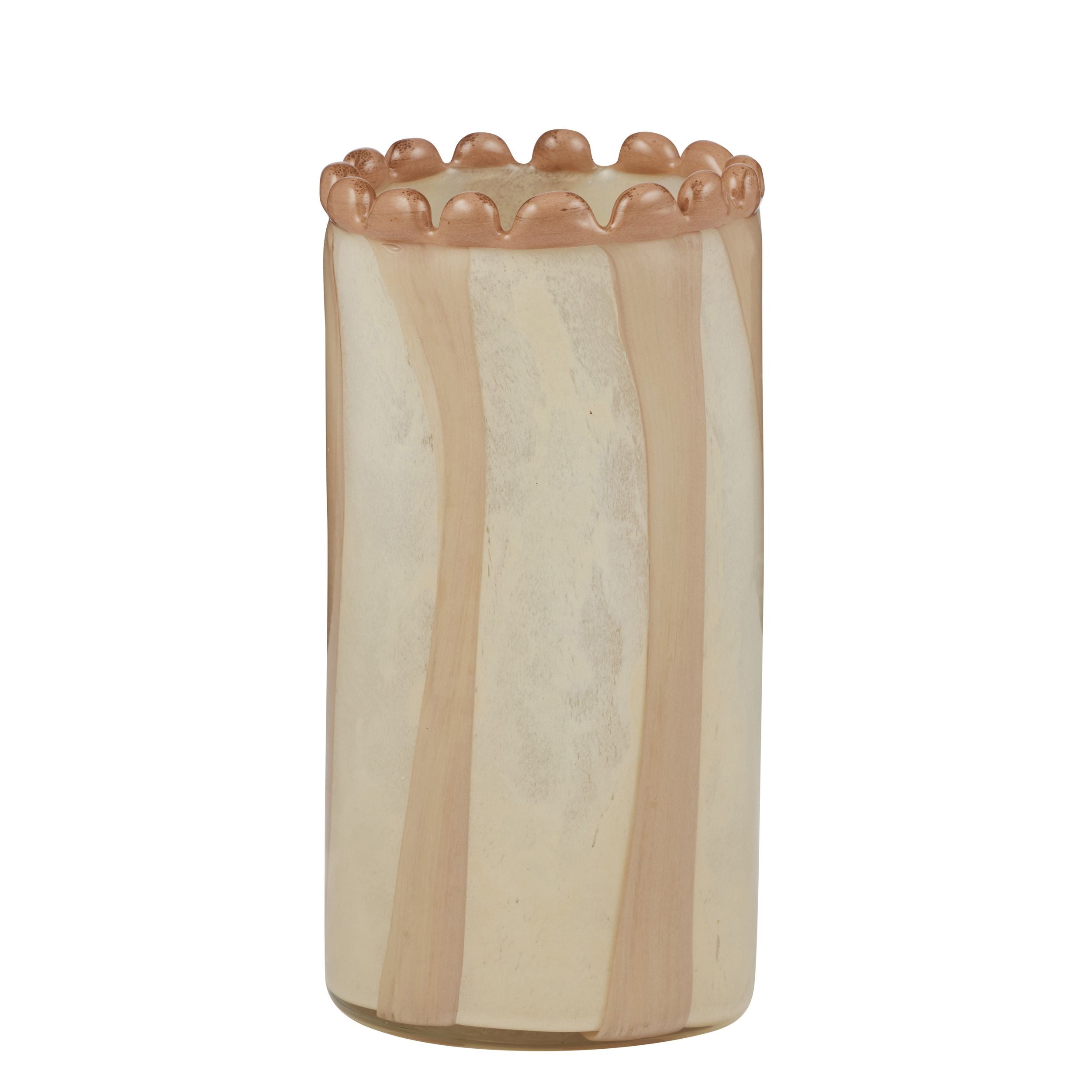 Coast To Coast Pettine Glass Vase 12.5x23.5cm Nude