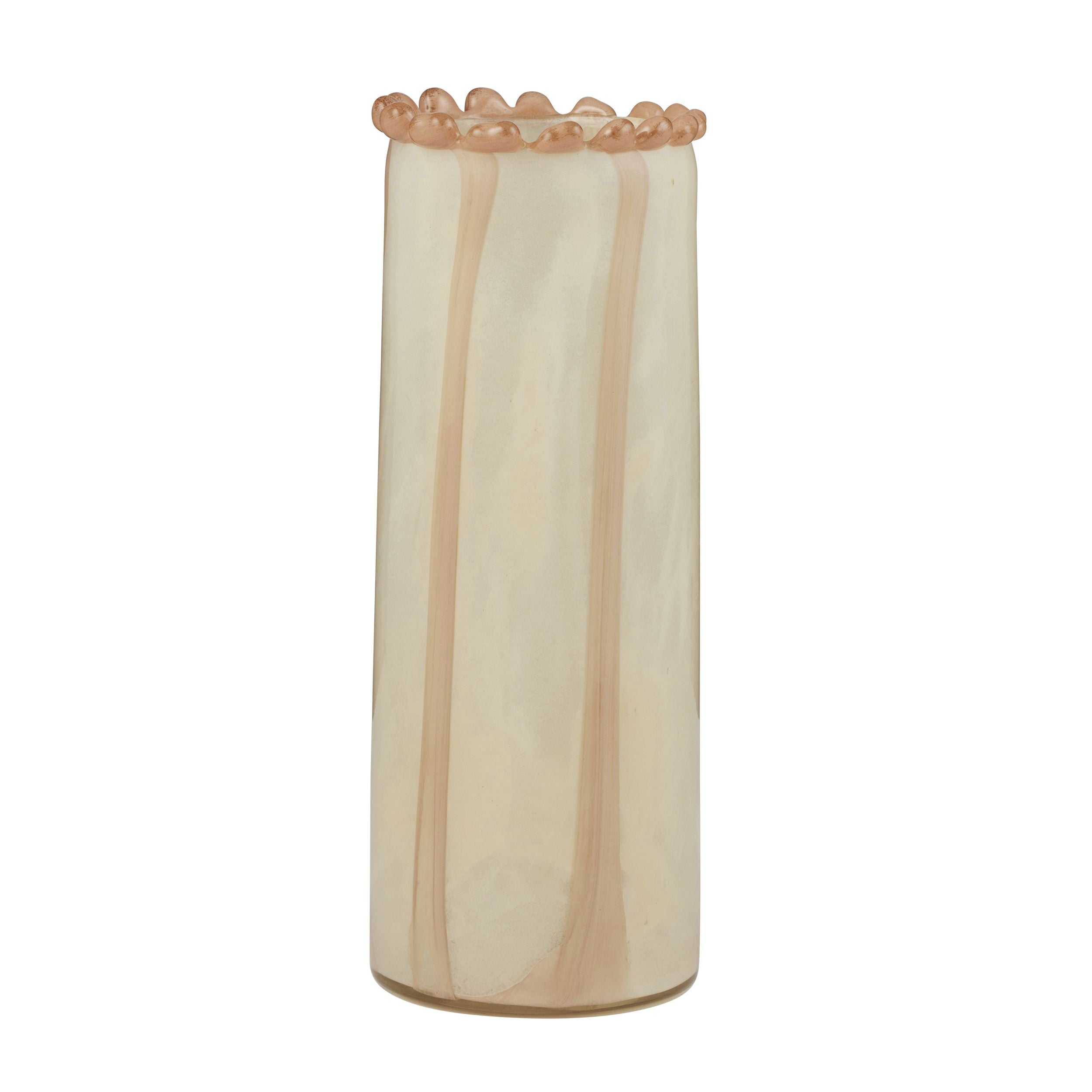 Coast To Coast Pettine Glass Vase 13.5x35cm Nude