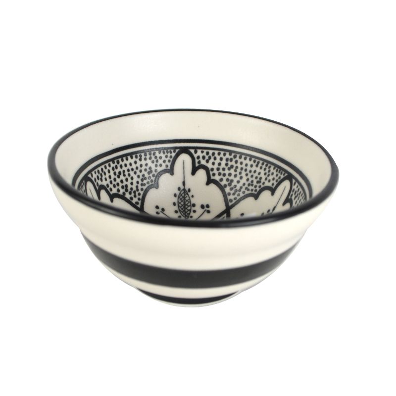 Assemble Aleah Ceramic Bowl 9x9x4cm Black/White