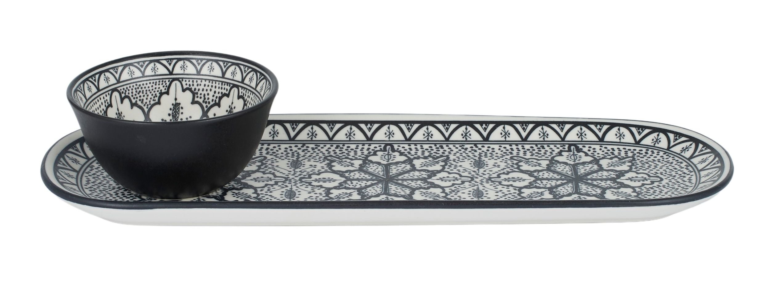 Assemble Aleah Ceramic 2pc Serve Set Bk/White