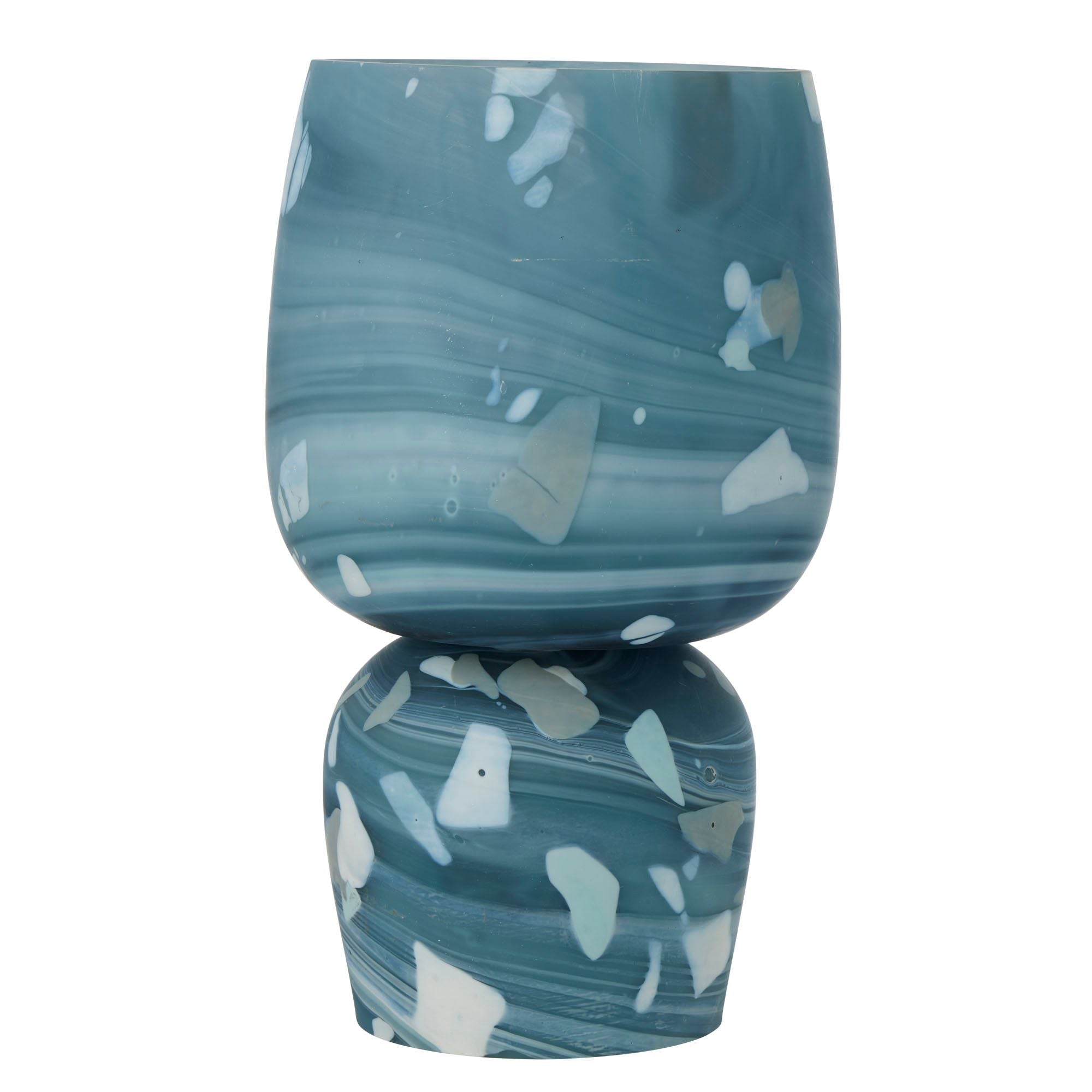 Coast To Coast Bronte Glass Vase 24x43cm Blue/White