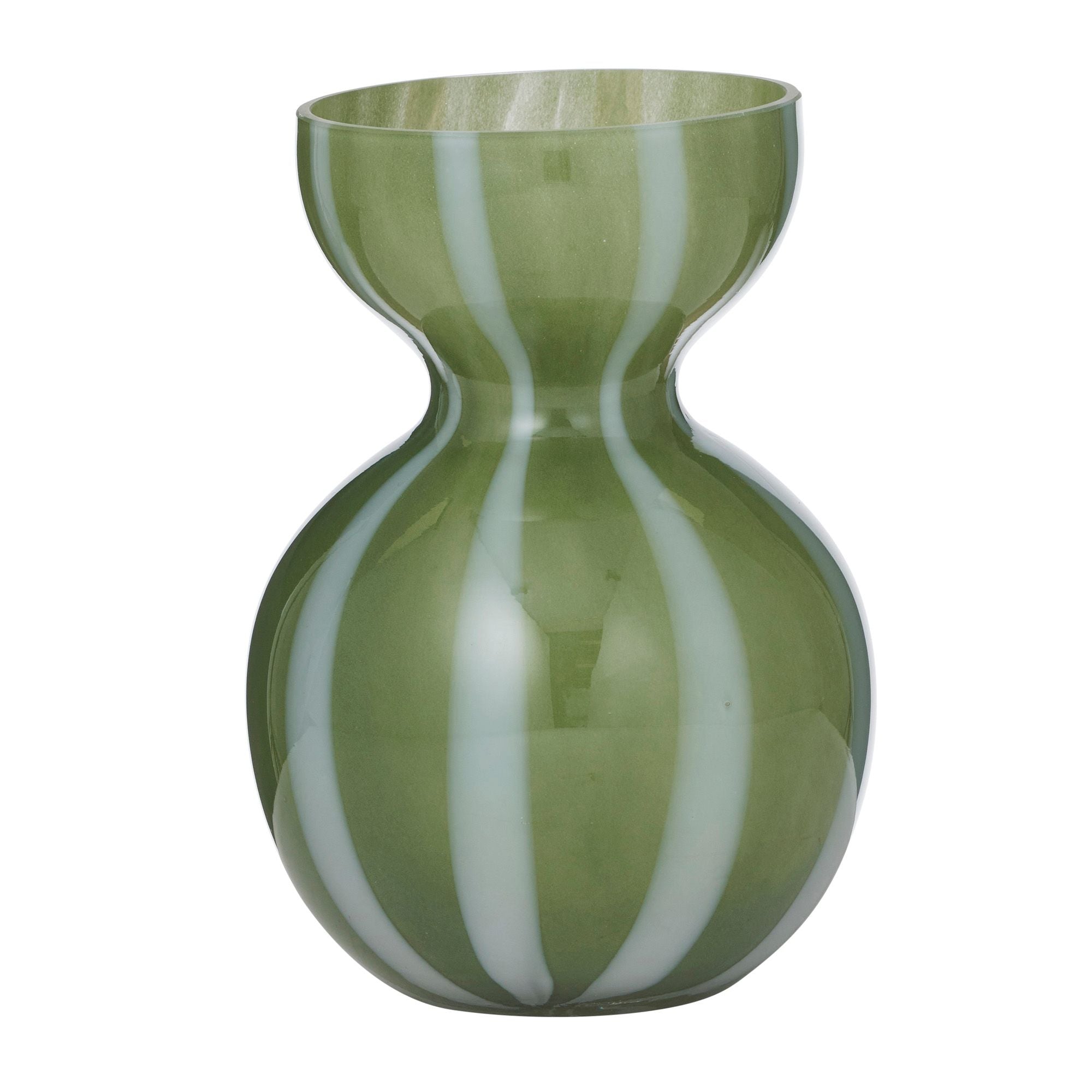 Coast To Coast Bobbi Glass Vase Olive/White
