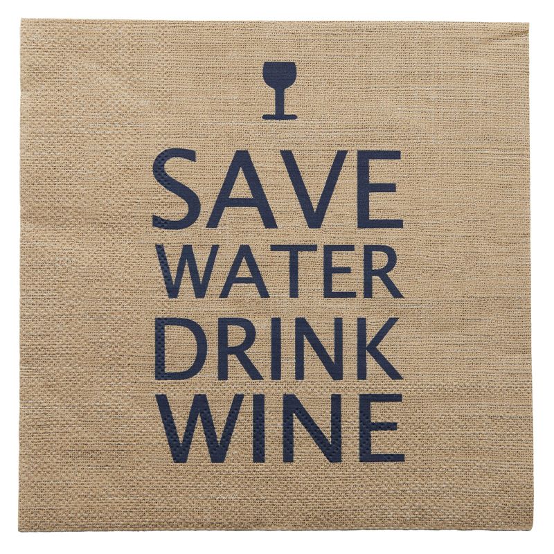 Assemble Save Water 20pck 3ply Napkin Taupe