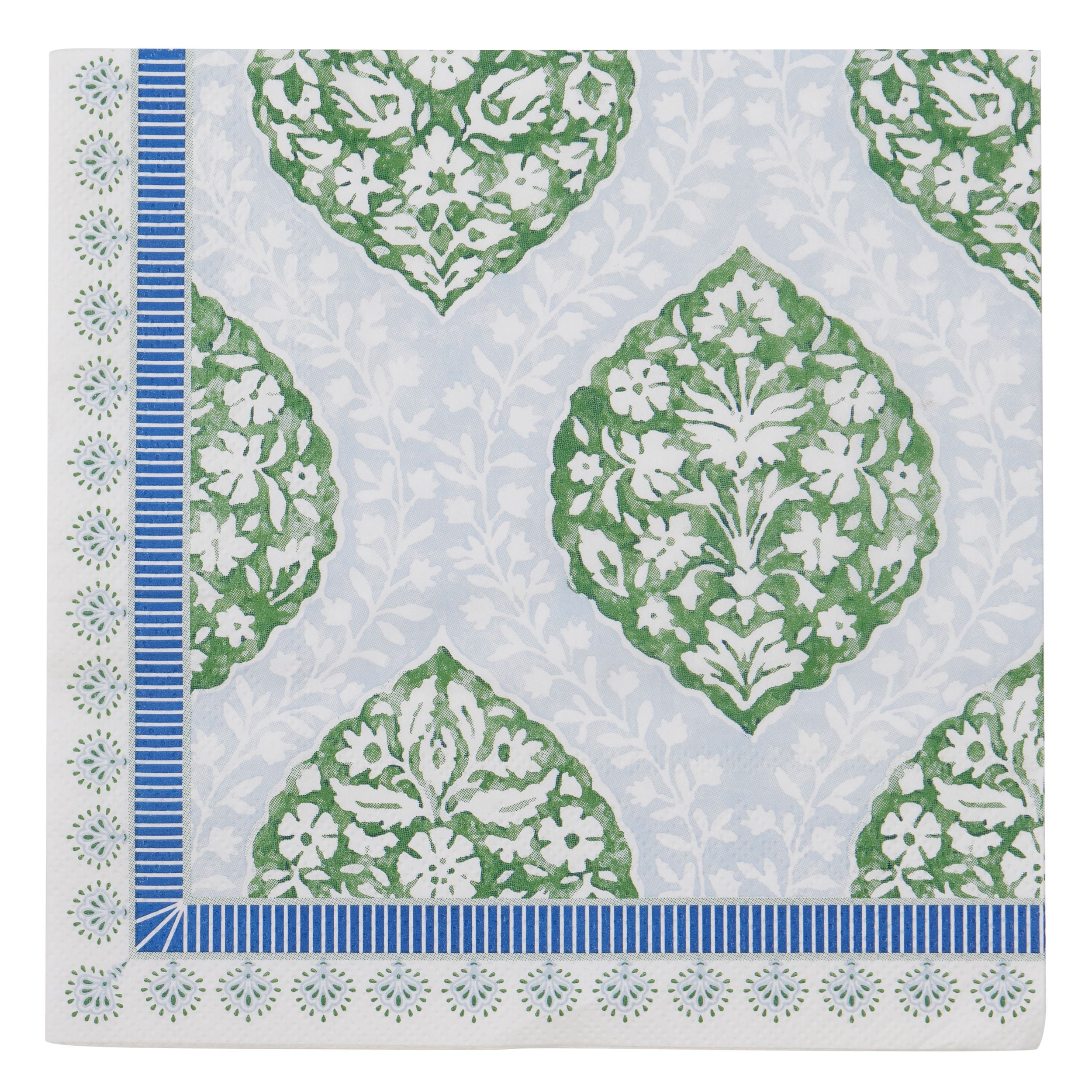 Assemble Charvi 20pk 3 Ply Napkin Blue/Green