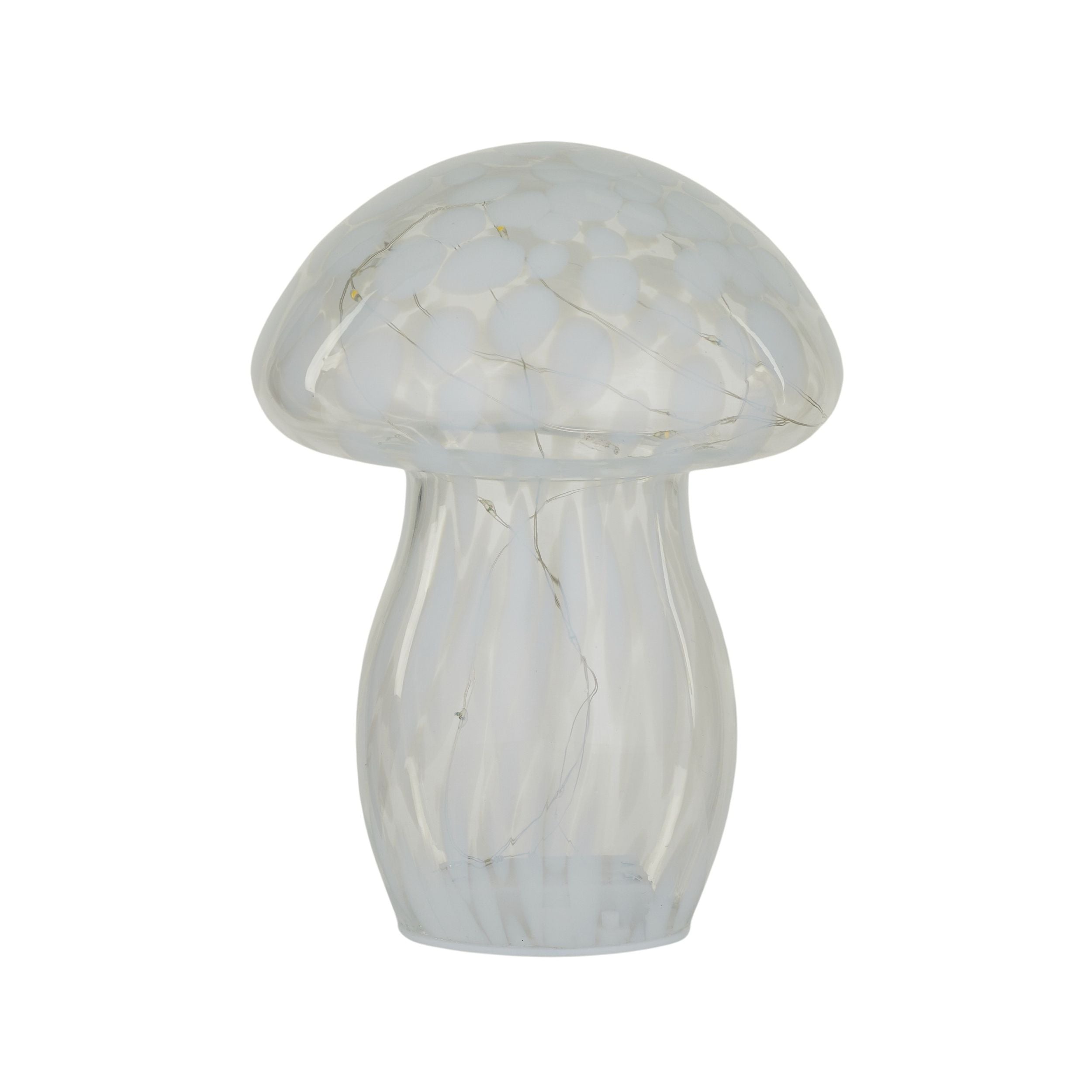 Coast To Coast Mushroom Glass LED Lamp 17x21.5cm White