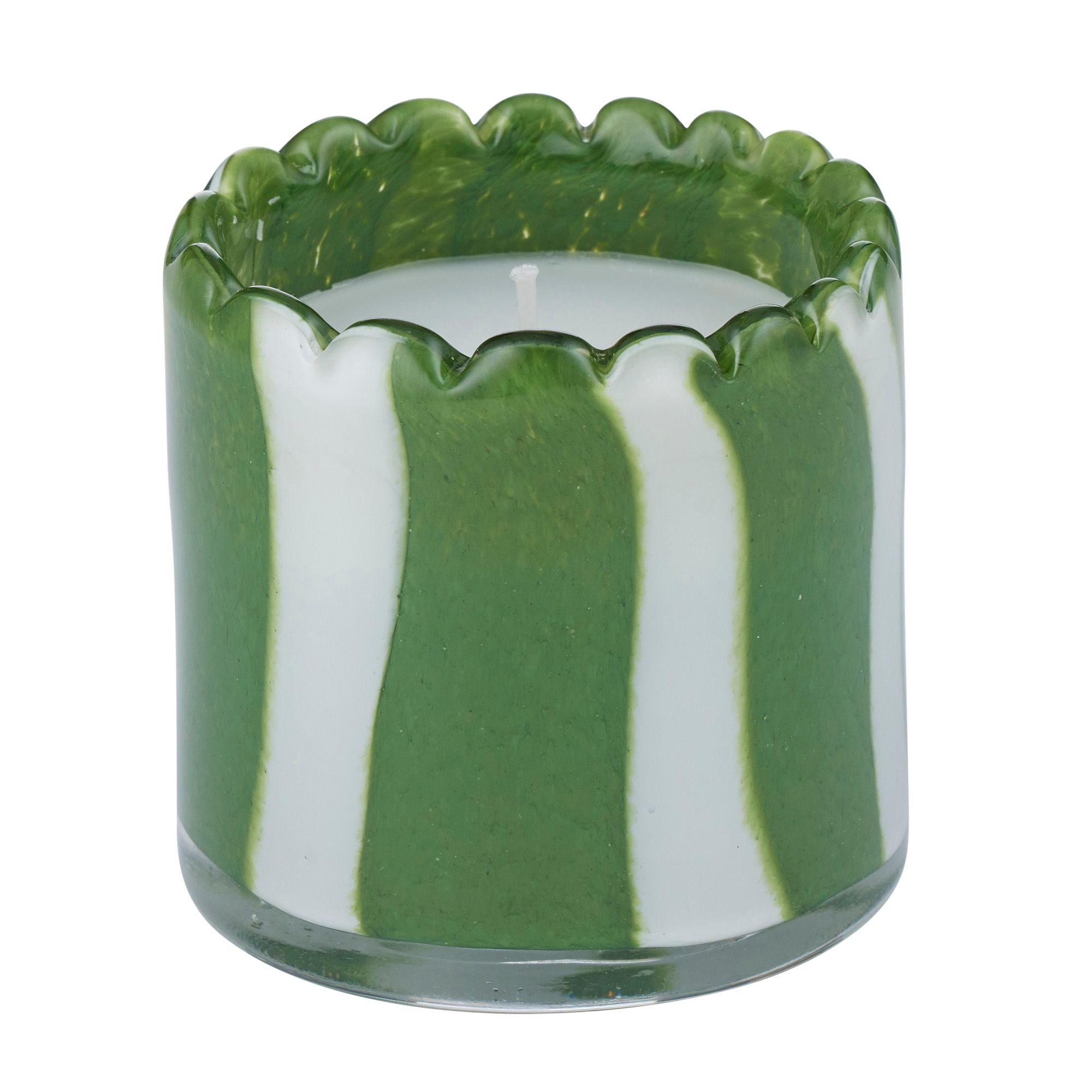 Elemental Billie 5% Glass Candle Olive/White