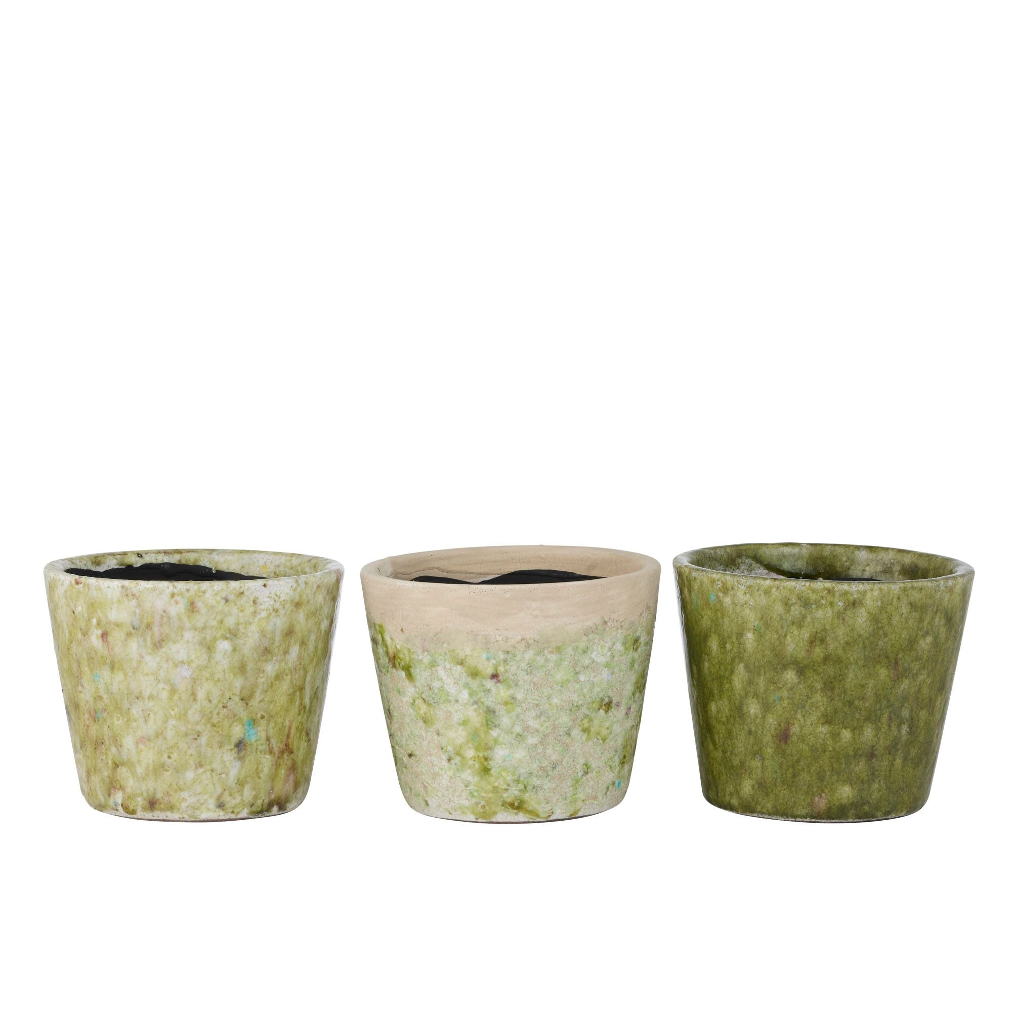 Life Botanic Triad Ceramic Pots Green 3 Assorted