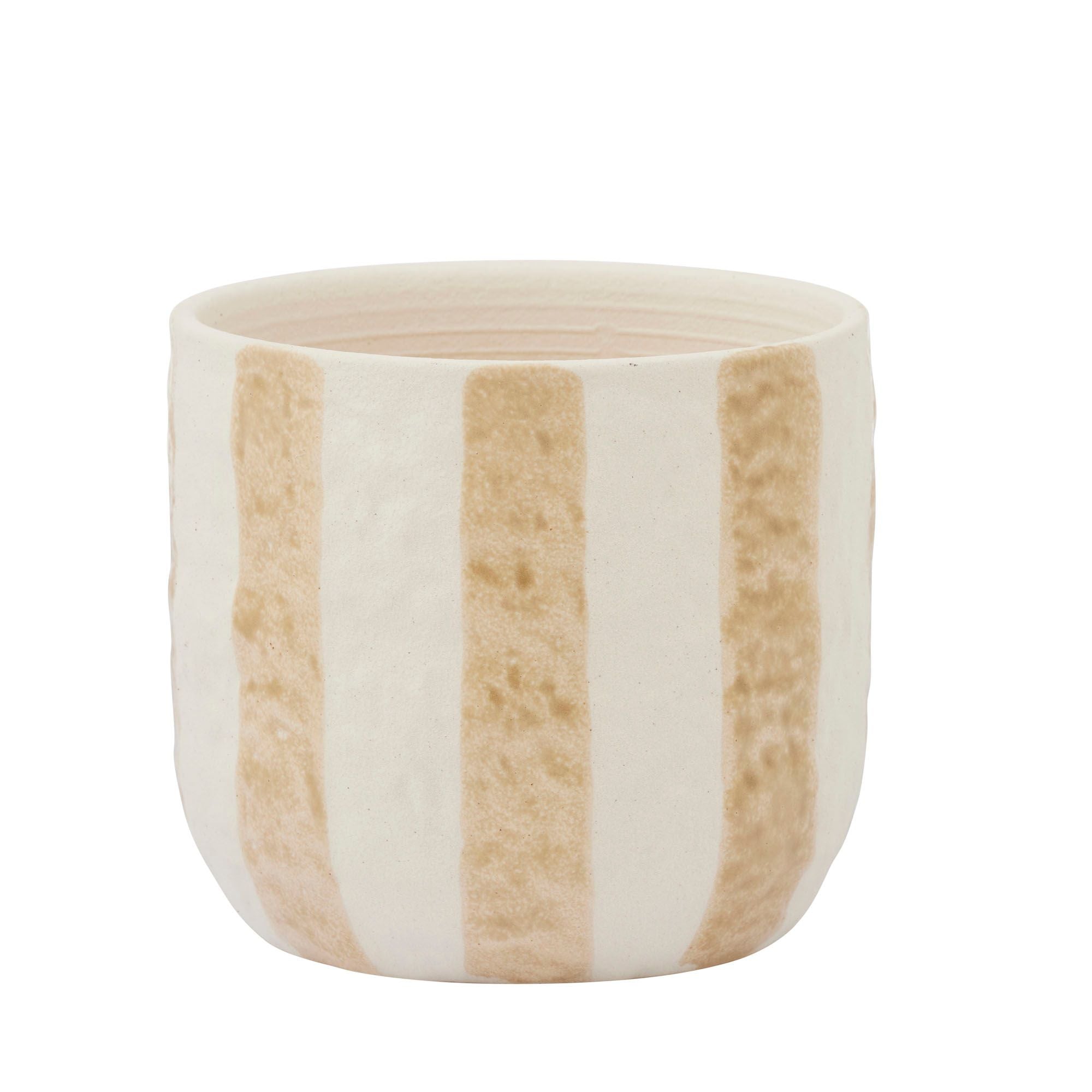 Coast To Coast Rayas Ceramic Pot 15x13.5cm Taupe