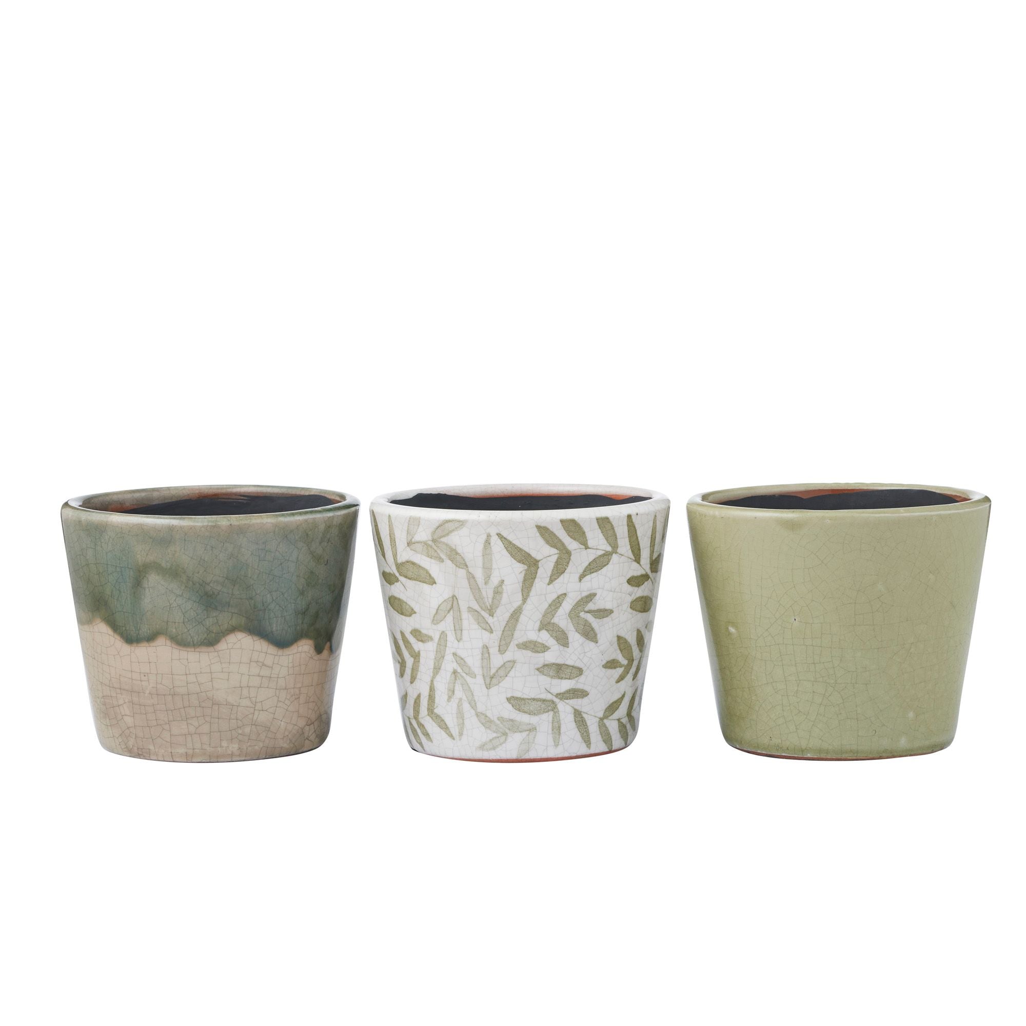 Life Botanic Triad Ceramic Pots Taupe 3 Assorted